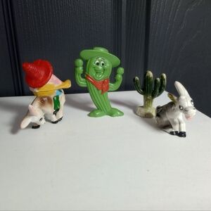 Brinn's South Of the Border Mexico Cake Toppers Cactus Man Donkey Burrow 70s VTG